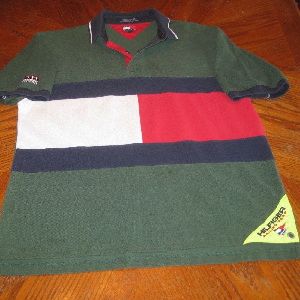 VTG 90's Tommy Hilfiger Sailing Gear Polo Shirt L